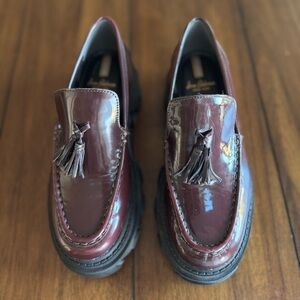 Sam Edelman Women's Size 7 Dandrea Mega Platform Leather Loafers Burgundy